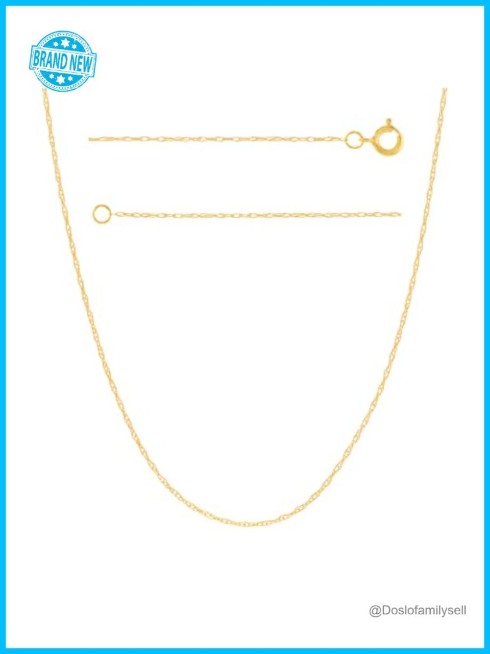 14K Solid Gold Rope Chain Necklace Thin Braided Pendant Chain